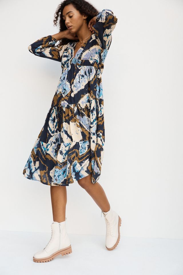 Arden Tie Dye Midi Dress Anthropologie