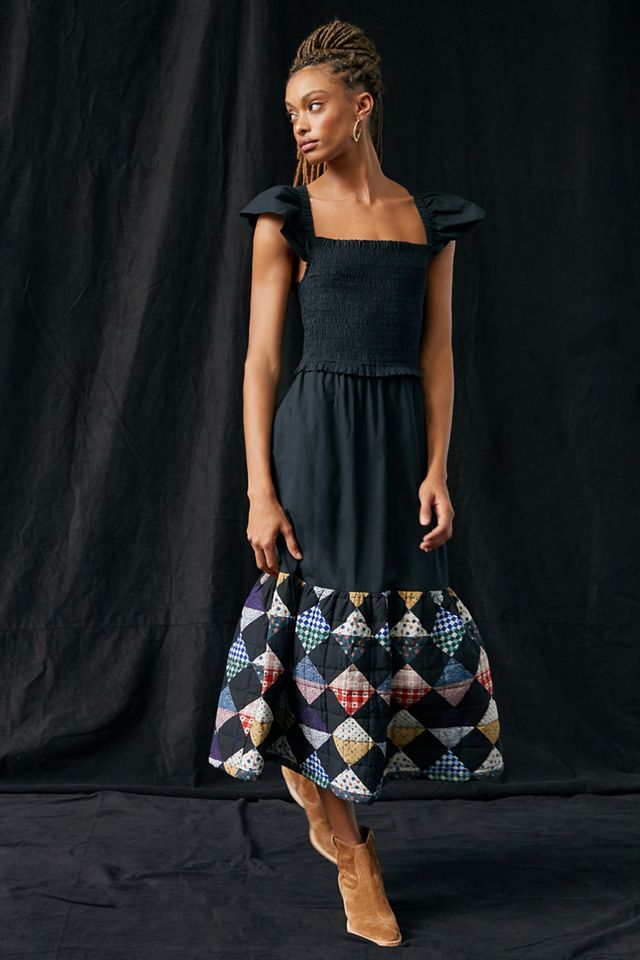 Othilia Quilted Patchwork Midi Dress #3