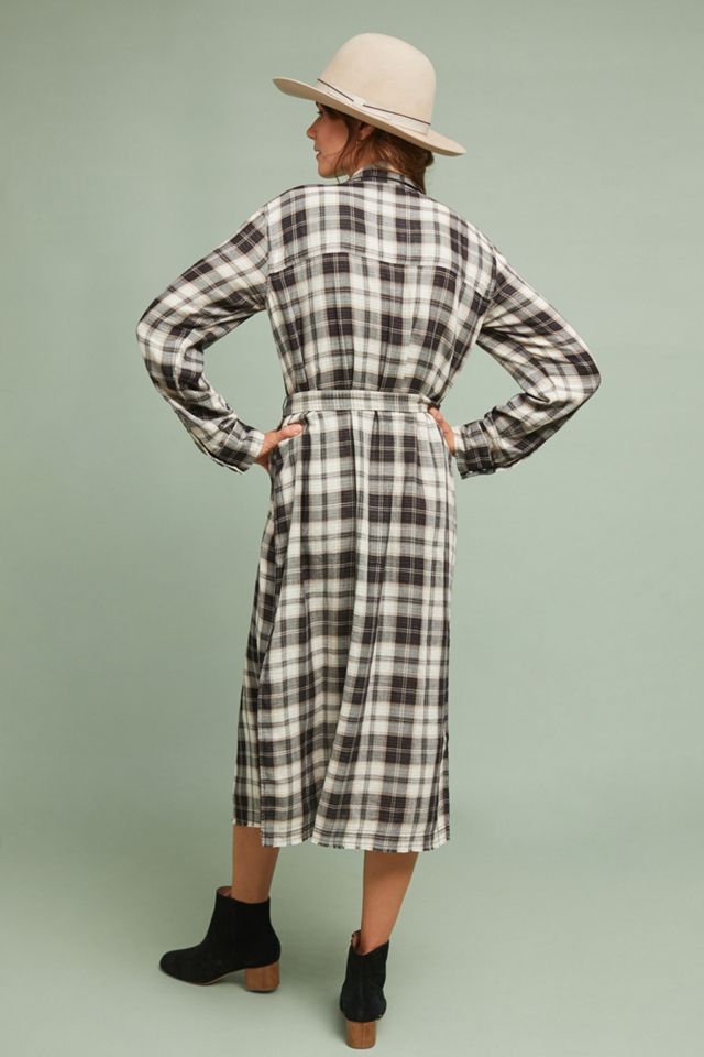 Belted Plaid Shirtdress #1