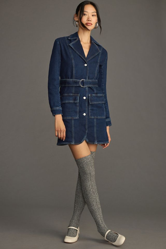 Pilcro Belted Denim Blazer Dress | Anthropologie