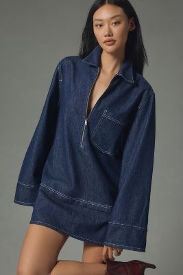 Pilcro Denim Mini Shift Dress | Anthropologie