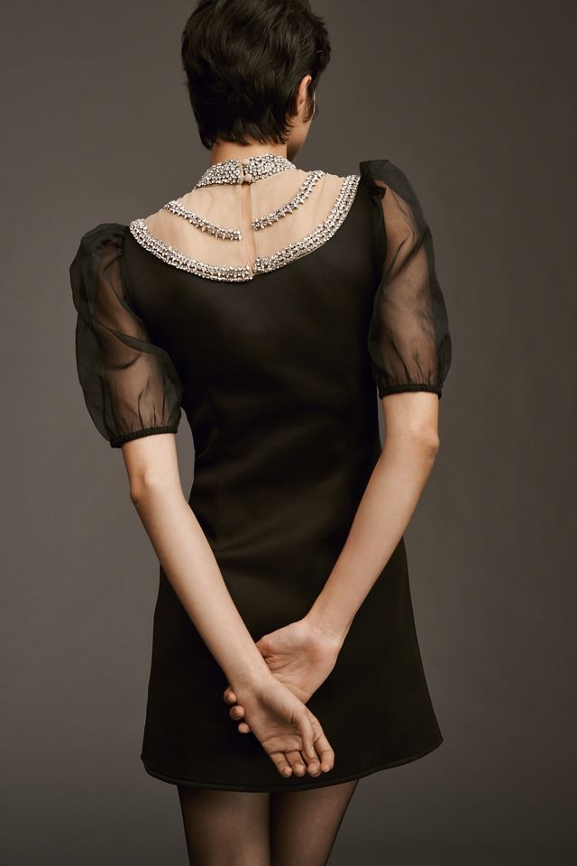 Pinnacle by Shruti Sancheti Sheer Embellished Yoke Mini Dress #1