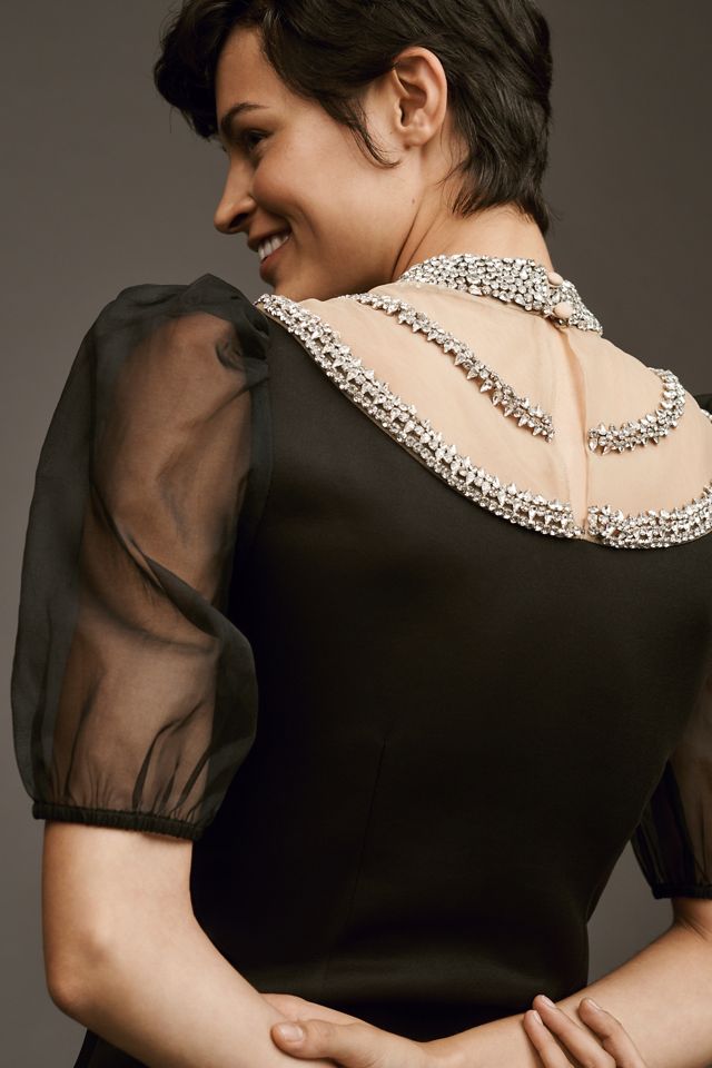 Pinnacle by Shruti Sancheti Sheer Embellished Yoke Mini Dress #2