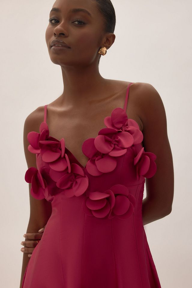 By Anthropologie Rosie 3D Flower Midi Dress  #5