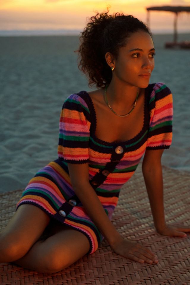 Farm Rio Renata Crochet Mini Dress #1