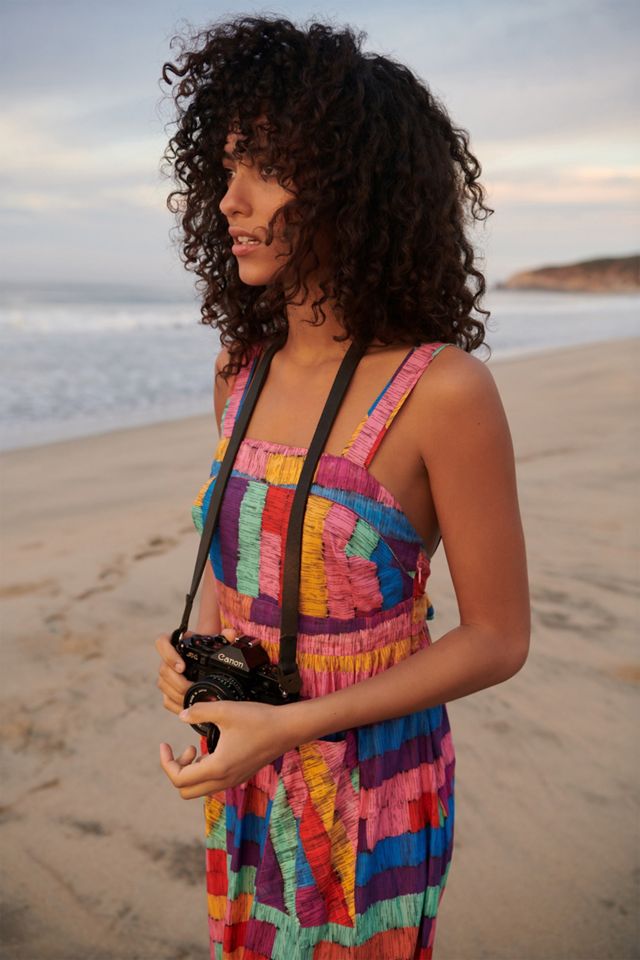 green emerald velvet dress Off-White Embroidered Maxi Dress – FARM Rio main image 1