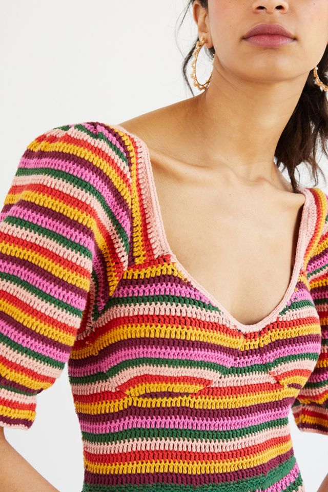 Farm Rio Paloma Crochet Midi Dress #1