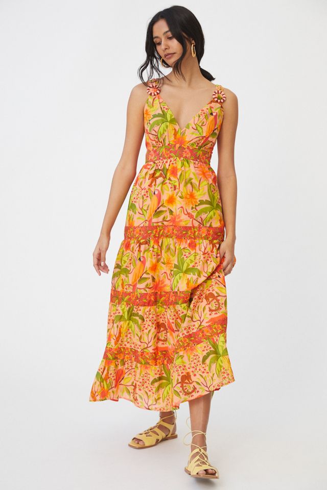 Farm Rio Tropical Tiered Maxi Dress