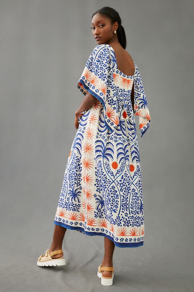 Farm Rio Squareneck Midi Dress | Anthropologie
