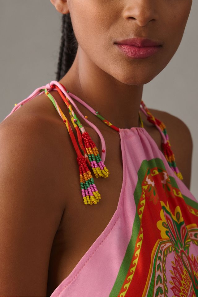 Farm Rio Toucans Scarf Halter Dress #1