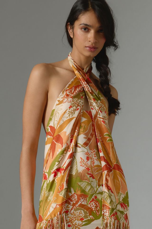 Farm Rio Fringed Halter Dress #2