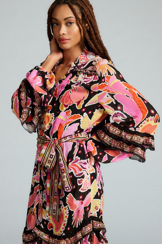 Farm Rio Printed Long-Sleeve Maxi Dress #1