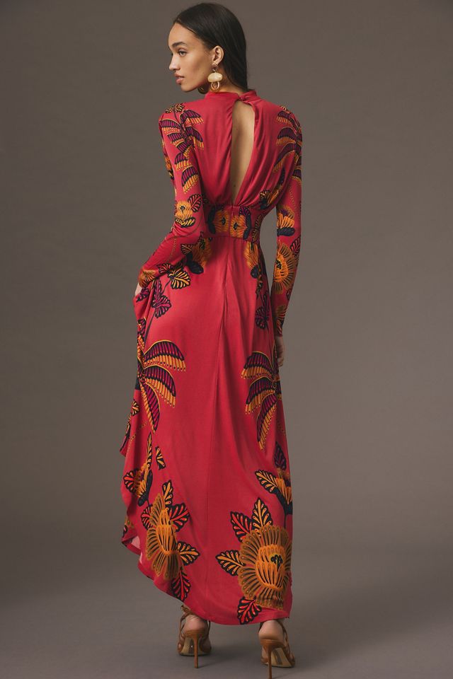 Farm Rio Long-Sleeve Mock-Neck Maxi Dress #1