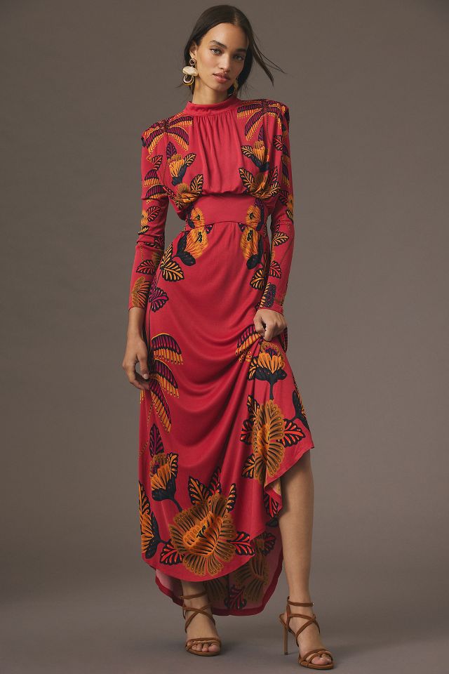 Mock neck hot sale long dress