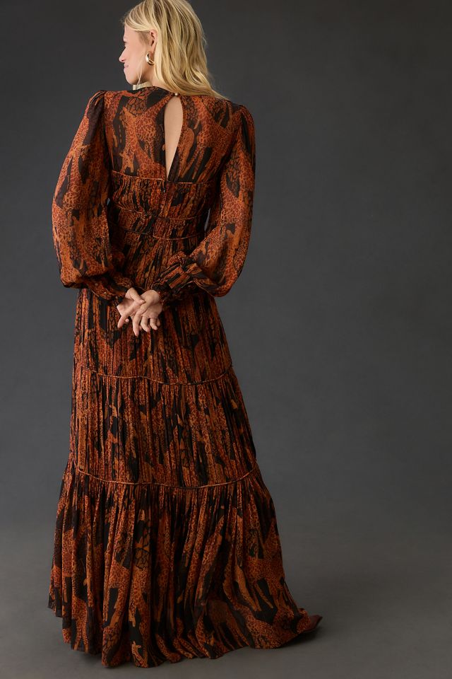 Farm Rio Sheer Printed Tiered Maxi Dress #6