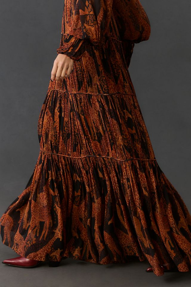 Farm Rio Sheer Printed Tiered Maxi Dress #7