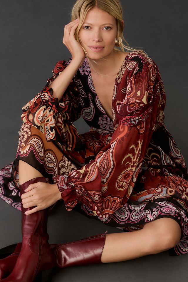 maxi brown dresses Brown Draped Asymmetric Maxi Dress XS