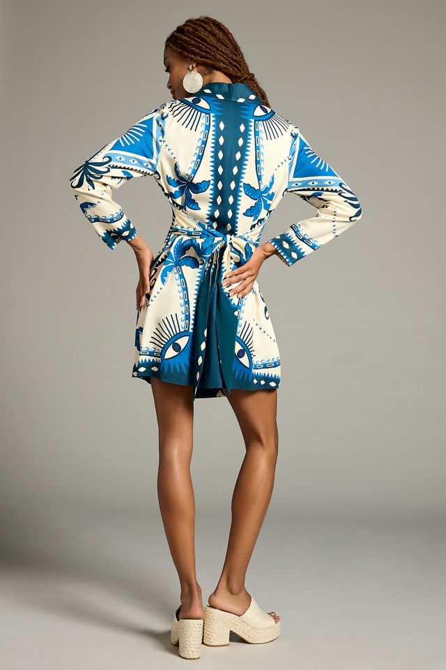 farm rio long sleeve blazer dress Farm Rio Long-Sleeve Blazer Dress