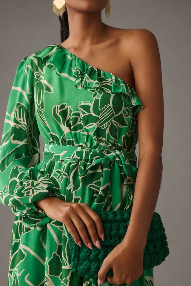 Farm Rio x Anthropologie Printed One-Shoulder Ruffle Dress #3