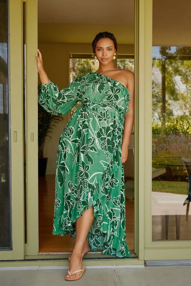 anthropologie green ruffle dress Anthropologie Antoinette Seafoam Green Lace Ruffle Midi Dress – Mustang  Sally Two's Closet main image 0