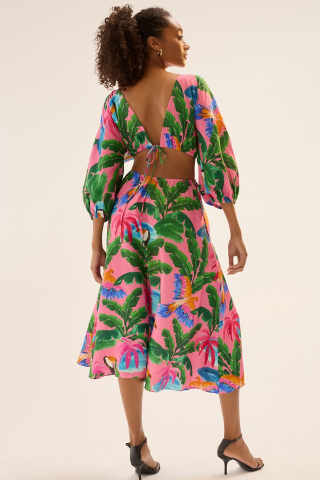 Farm Rio x Anthropologie Printed V-Neck Cutout Dress #2