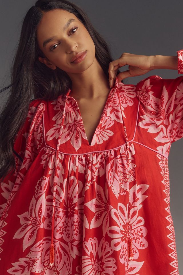Farm Rio Flora Tapestry Long-Sleeve Mini Dress #2