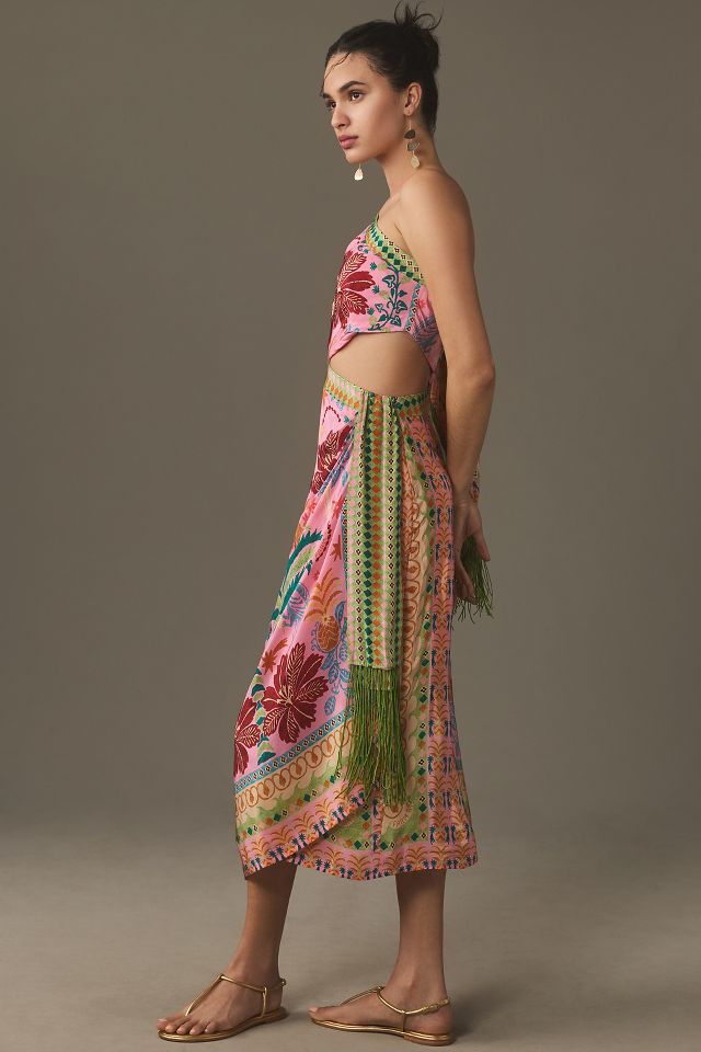 Farm Rio Fruits Queen Scarf One-Shoulder Maxi Dress | Anthropologie