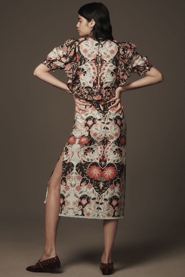 Farm Rio Flowing Beauty Short-Sleeve Slim Midi Dress #2