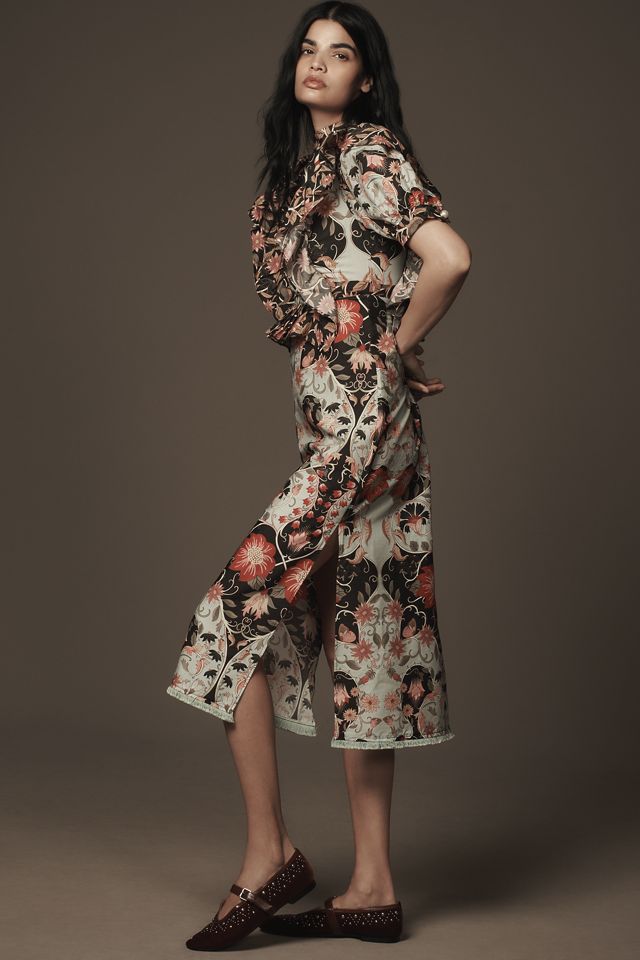 Farm Rio Flowing Beauty Short-Sleeve Slim Midi Dress #4