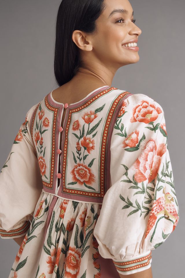 Farm Rio Puff-Sleeve Printed Dress #3