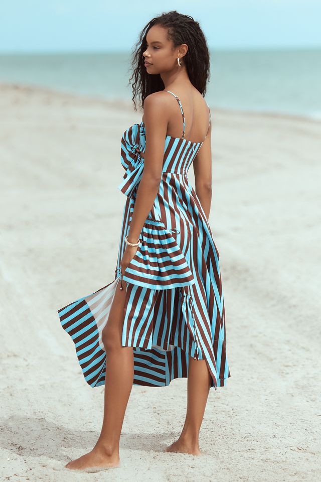 Farm Rio Square-Neck Asymmetrical Cutout Tiered Midi Dress #2