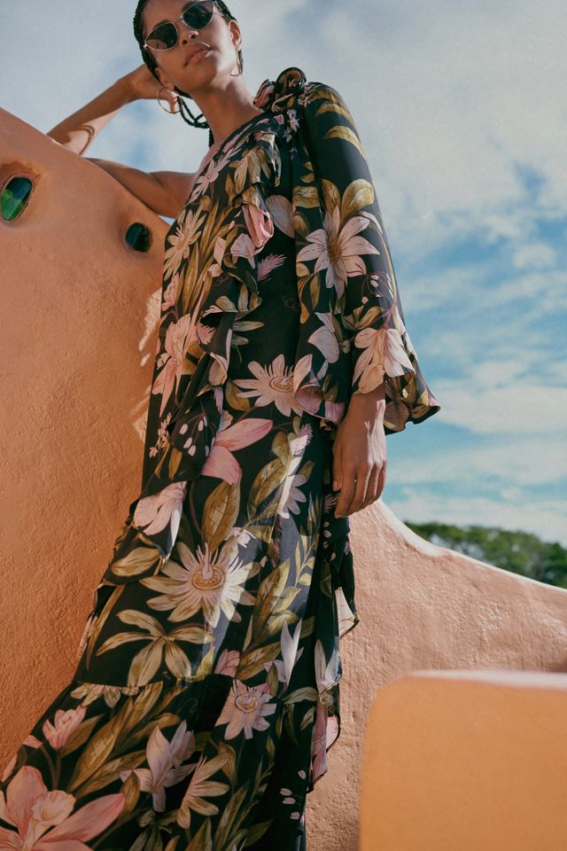 Farm Rio One-Shoulder Ruffle-Hem Dress #1