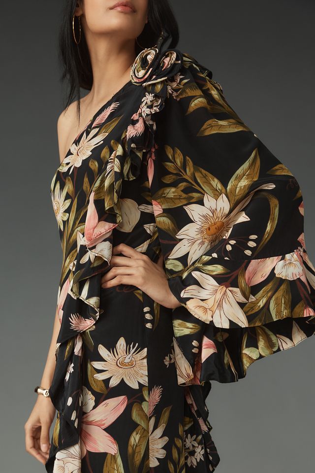 Farm Rio One-Shoulder Ruffle-Hem Dress #3