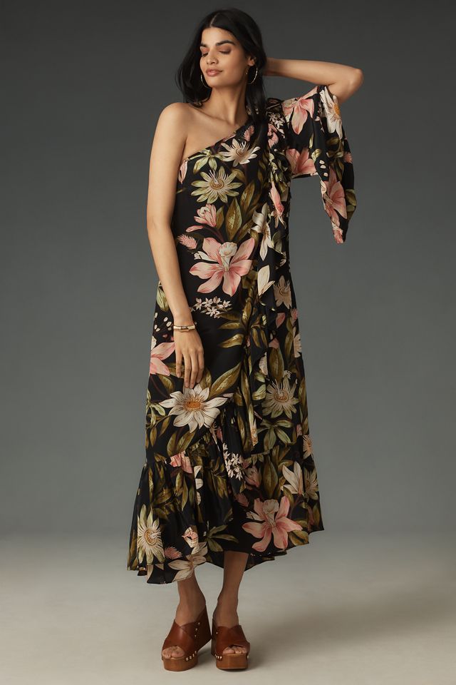 Farm Rio One-Shoulder Ruffle-Hem Dress #2