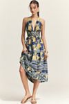 Farm Rio A-Line Sleeveless Halter Midi Dress