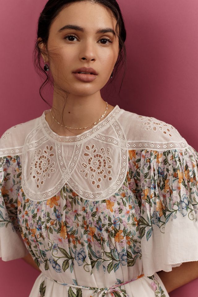 Farm Rio Sweet Bloom Bouquet Short-Sleeve Mini Dress #3