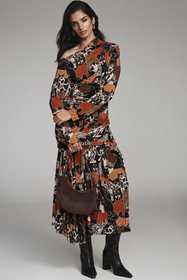 farm rio x anthropologie pleated drop waist maxi dress Farm Rio x Anthropologie Linen Blend Strapless Drop-Waist Maxi Dress