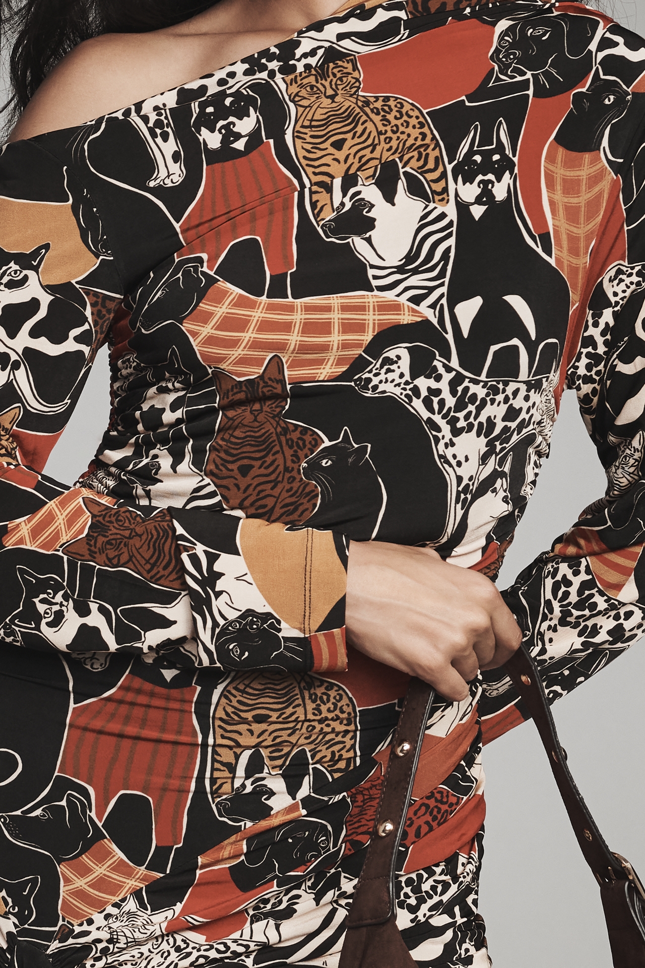 Farm Rio Printed Drop-Waist Midi Dress