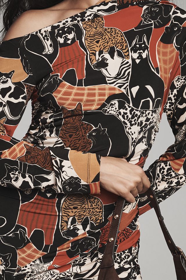 Farm Rio Printed Drop-Waist Midi Dress #1