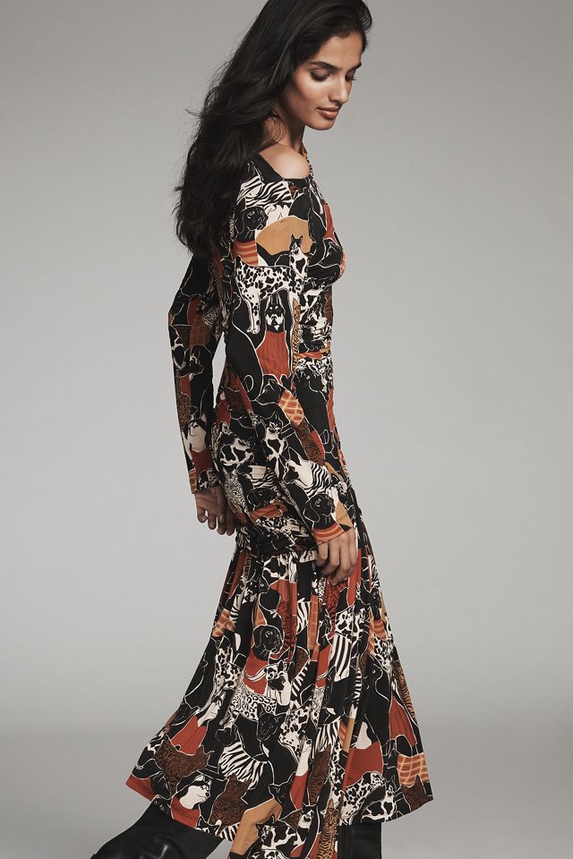 Farm Rio Printed Drop-Waist Midi Dress #2