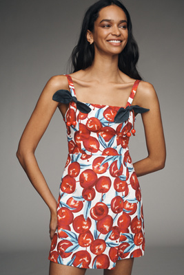 farm rio embroidered square-neck dress Red Tropical Cross Stitch Embroidered Euroflax™ Premium Linen Midi Dre – FARM  Rio