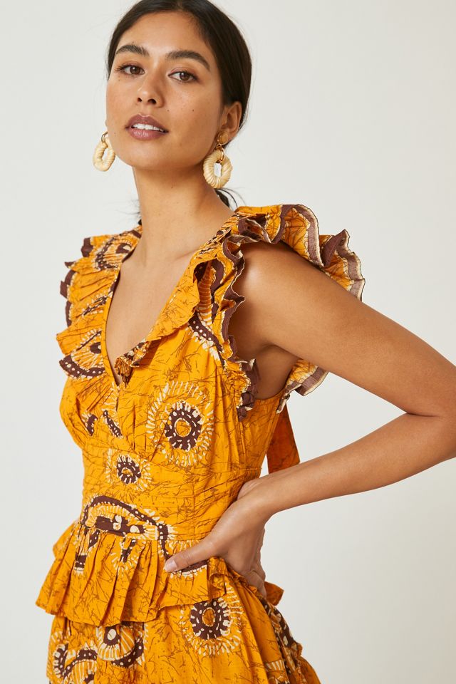 adrienne ruffled boho maxi dress Adrienne Ruffled Boho Maxi Dress