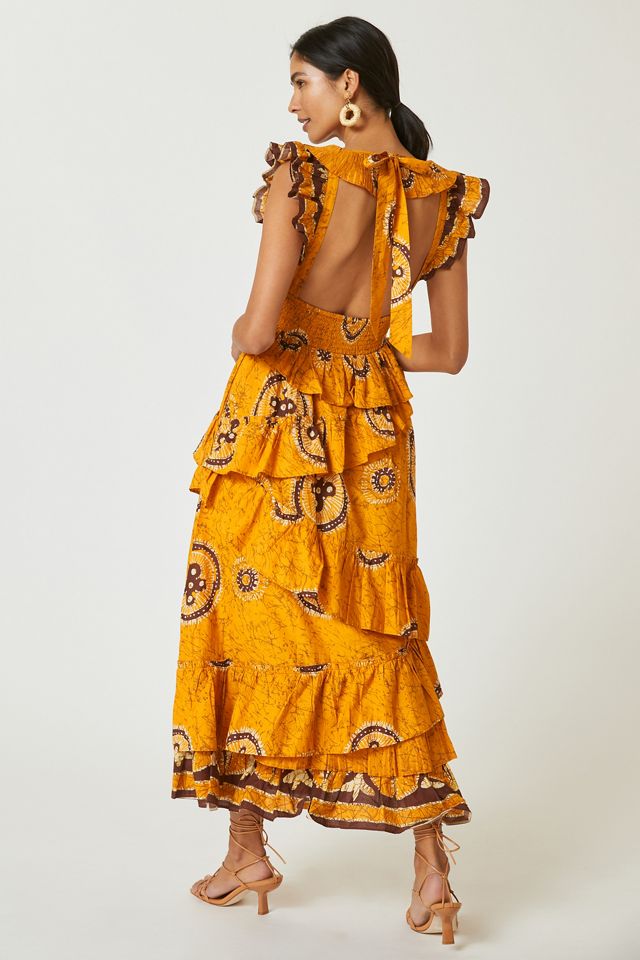 Adrienne Ruffled Boho Maxi Dress #3