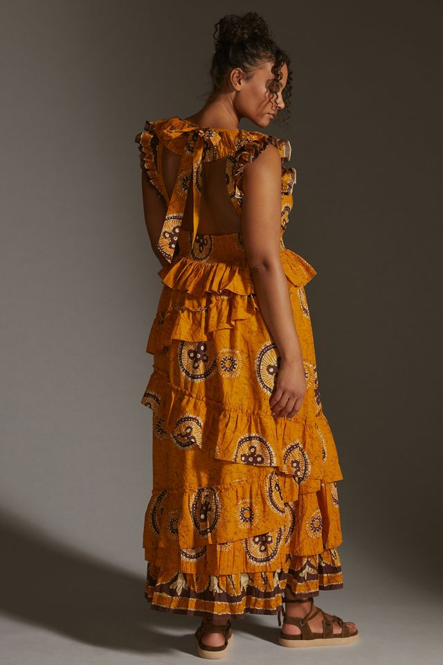 Adrienne Ruffled Boho Maxi Dress #7