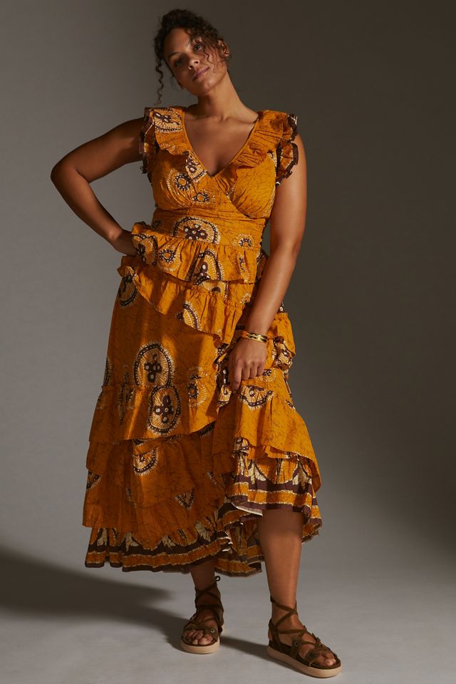 adrienne ruffled boho maxi dress Amegoya Women's Summer Boho Maxi Dress Sexy V Neck Empire Waist Ruffle  Sleeve Tiered Long Flowy Dresses (S Beige) at Amazon Women's Clothing store