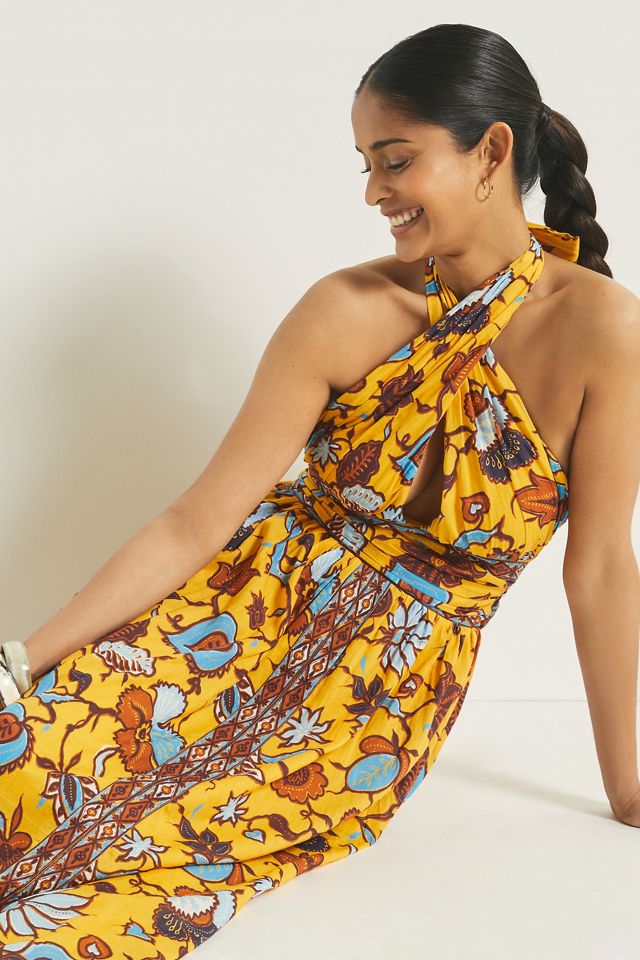 Love The Label Floral Halter Maxi Dress | Anthropologie