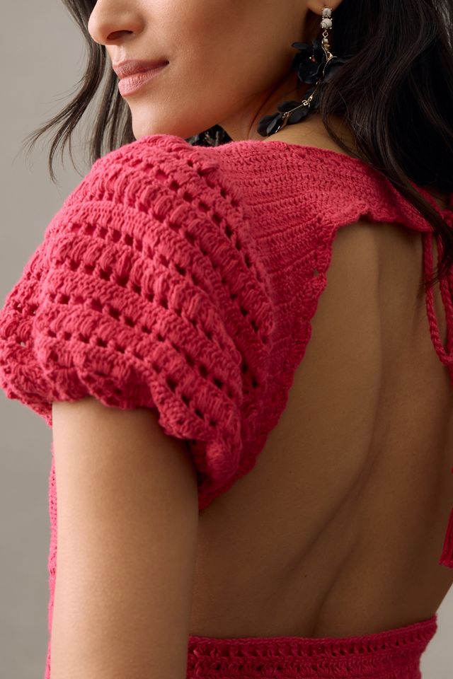 Love The Label V-Neck Crochet Dress #3