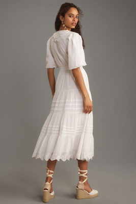 Women's Flowy Floral Wrap Maxi Dress - Tiered, Short Sleeve, Beach Sundress - View #4