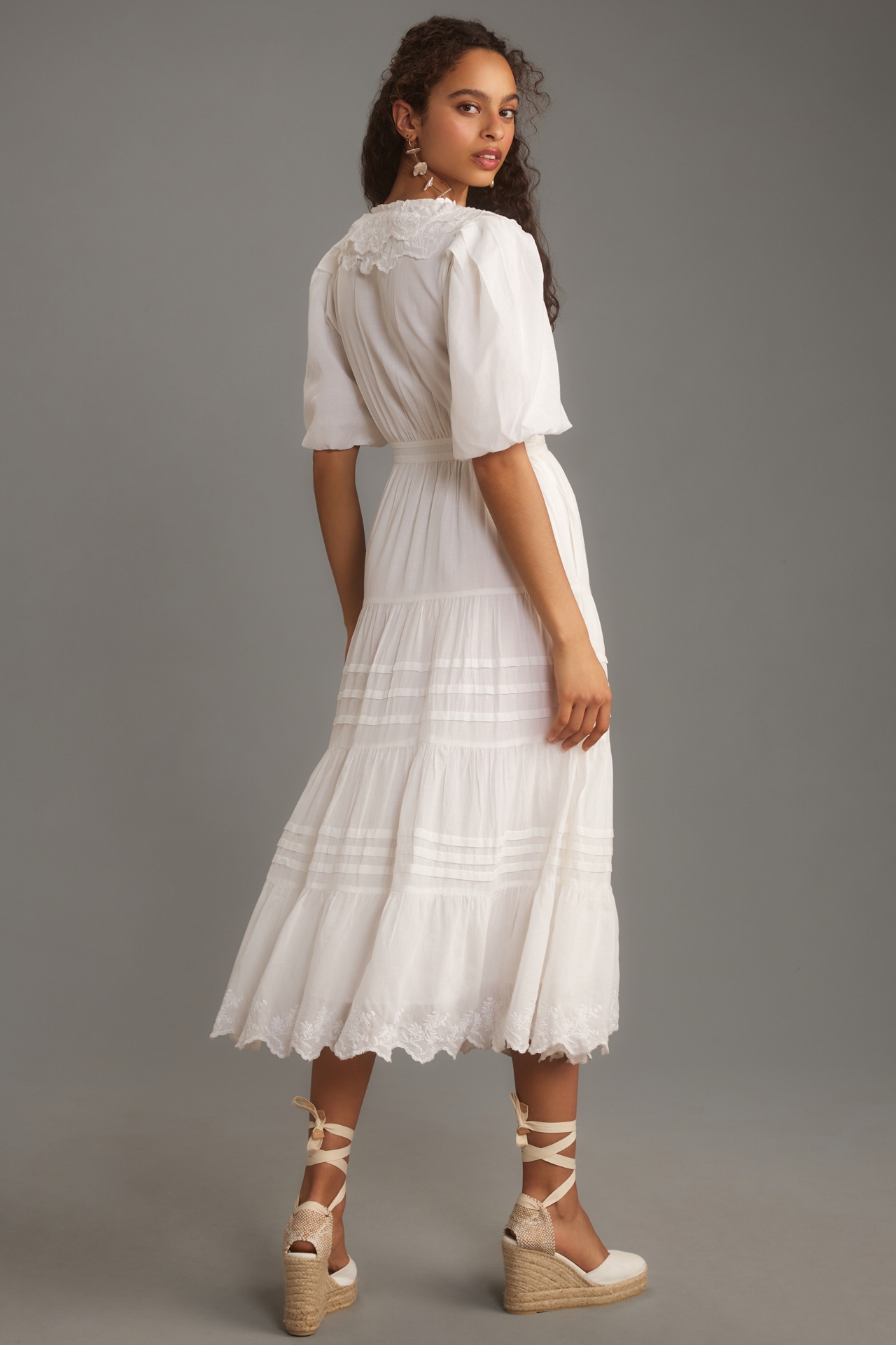 Love The Label Short-Sleeve Ruffled Tiered Wrap Maxi Dress