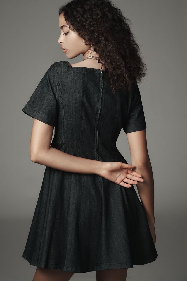 Pilcro Short-Sleeve Square-Neck Denim Mini Dress #2